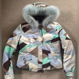 Emilio Pucci Iride-print puffer jacket size US 12